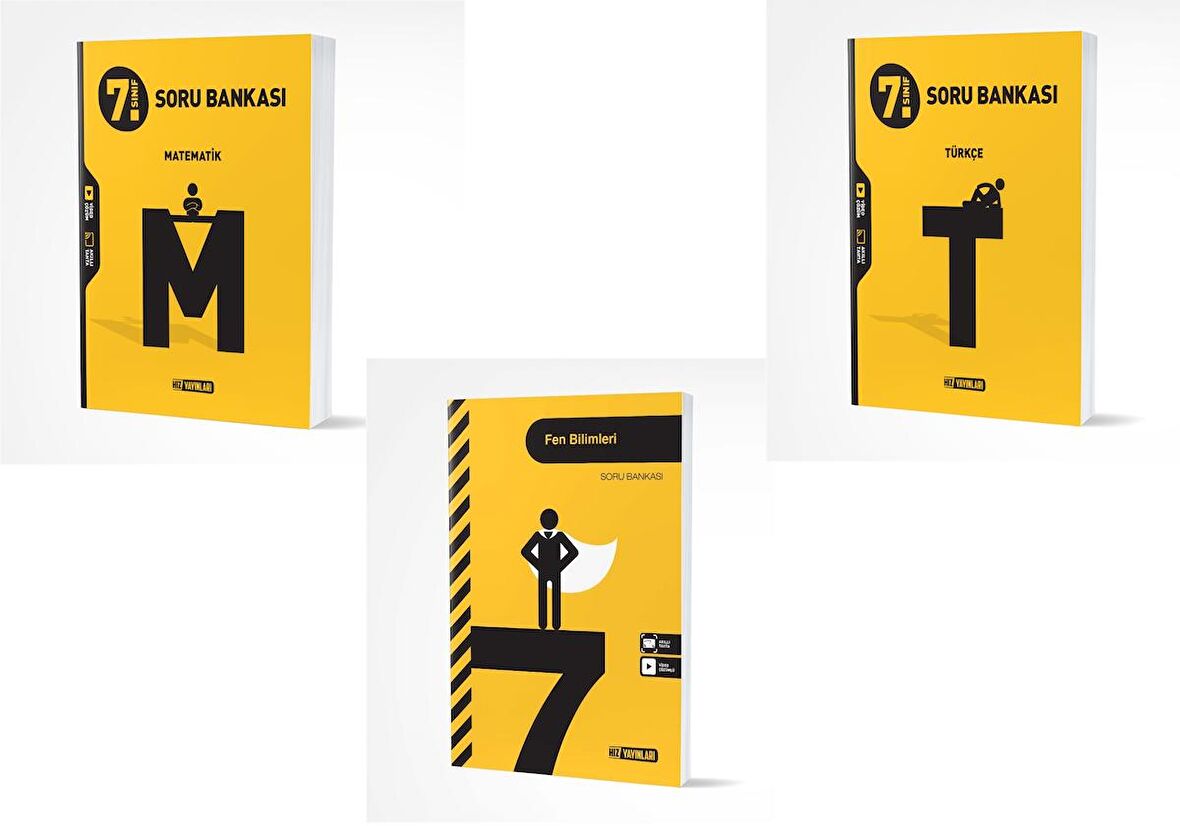 Hız Yayınları 7. Sınıf Matematik Türkçe Fen Soru Bankası Seti 2023