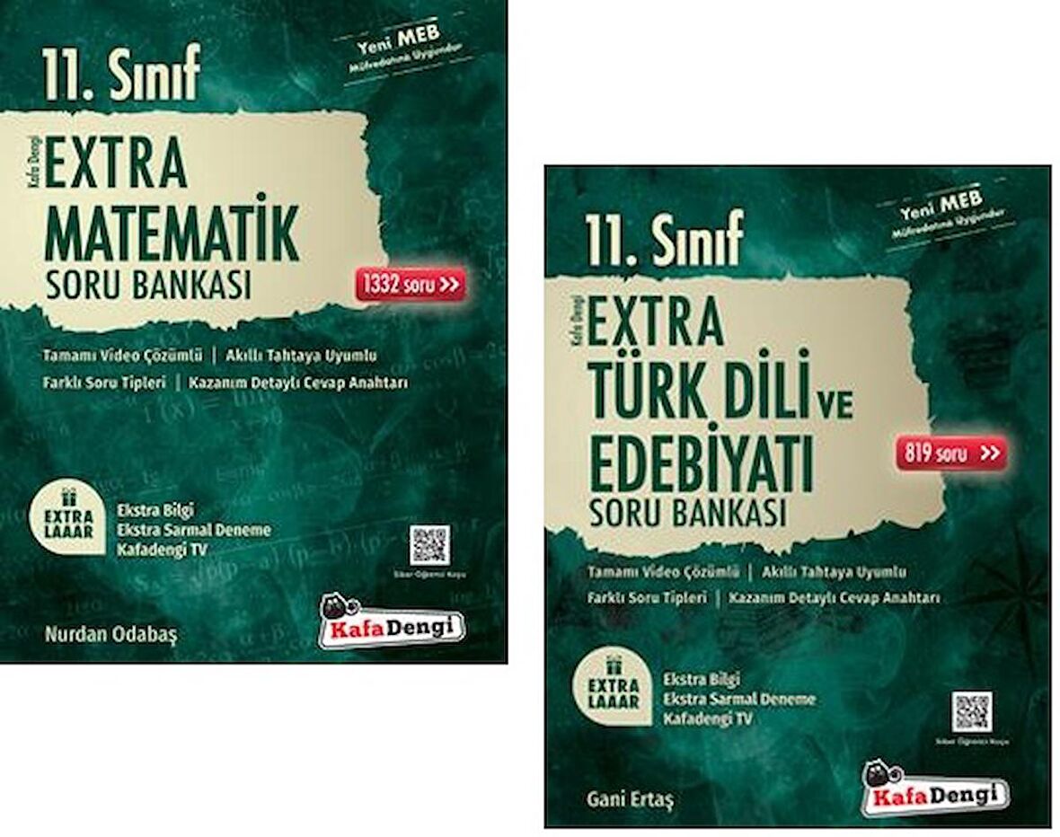 Kafadengi 11. Sınıf Matematik + Edebiyat Extra Soru Bankası Seti 2 Kitap 2023