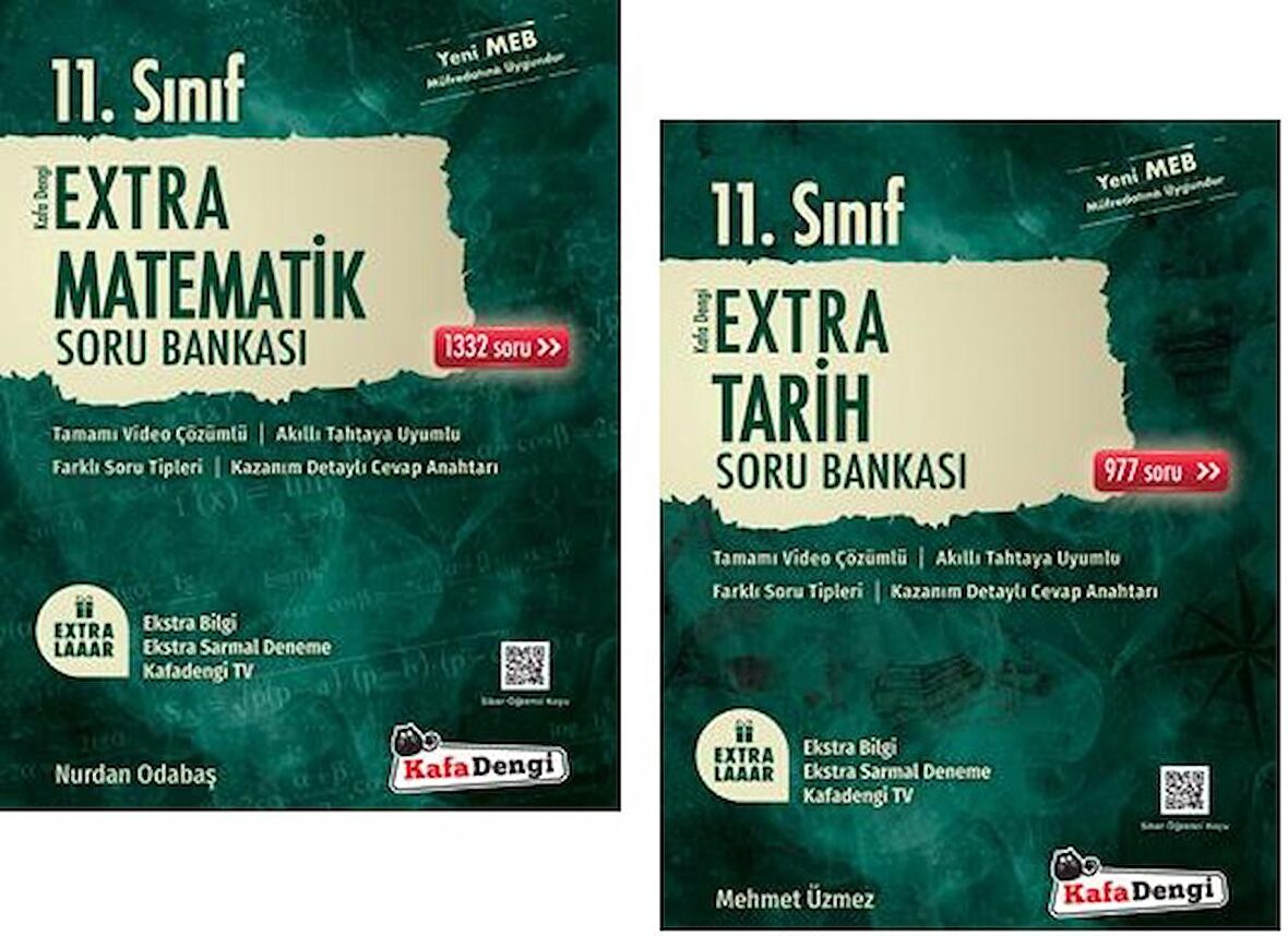 Kafadengi 11. Sınıf Matematik + Tarih Extra Soru Bankası Seti 2 Kitap 2023