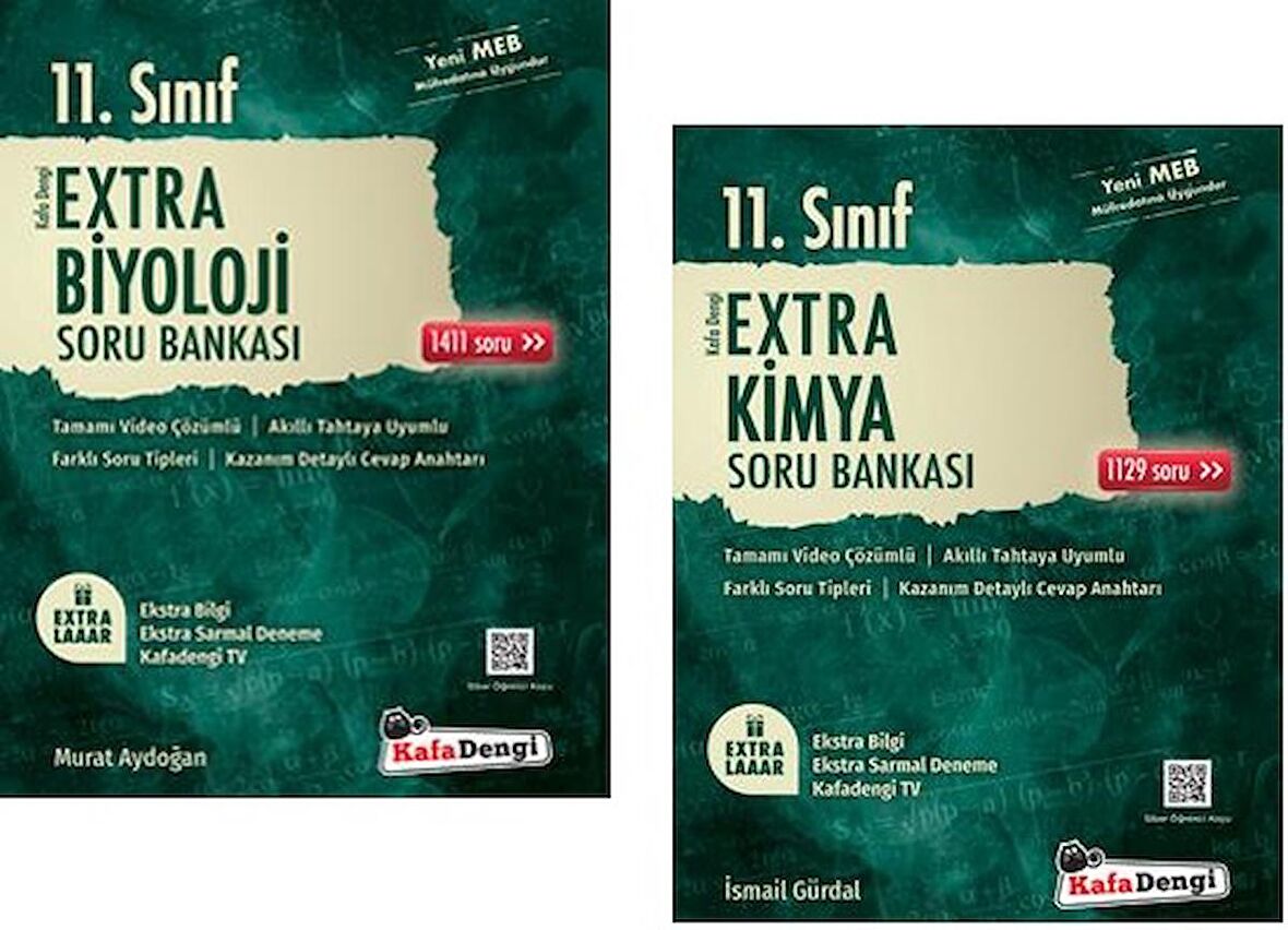 Kafadengi 11. Sınıf Kimya + Biyoloji Extra Soru Bankası Seti 2 Kitap 2023