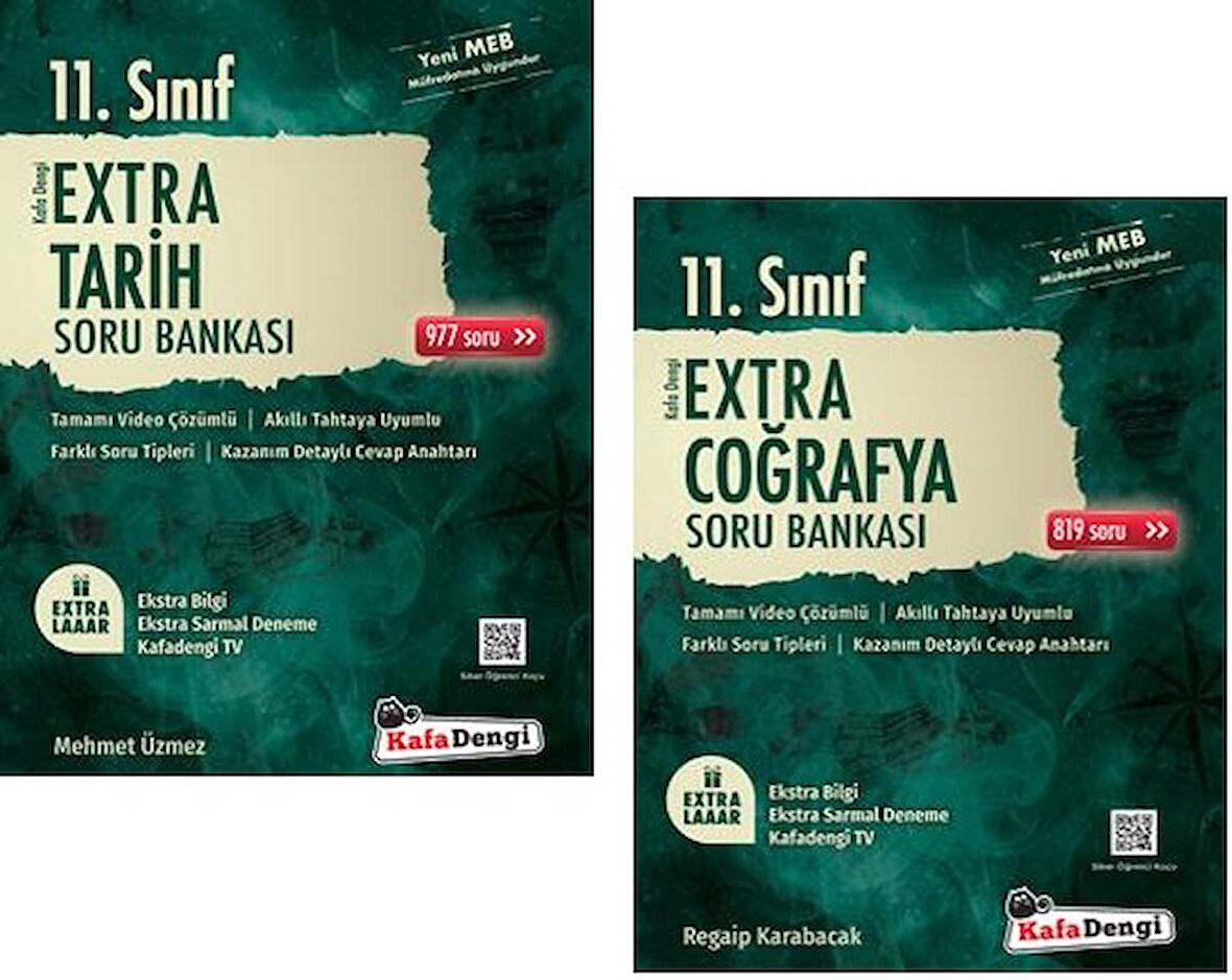 Kafadengi 11. Sınıf Tarih + Coğrafya Extra Soru Bankası Seti 2 Kitap 2023