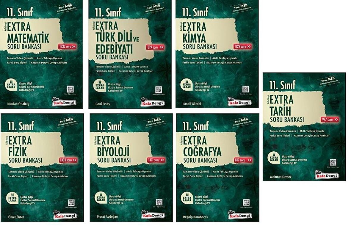 Kafadengi 11. Sınıf Extra Soru Bankası Seti Tam Set 7 Kitap 2023