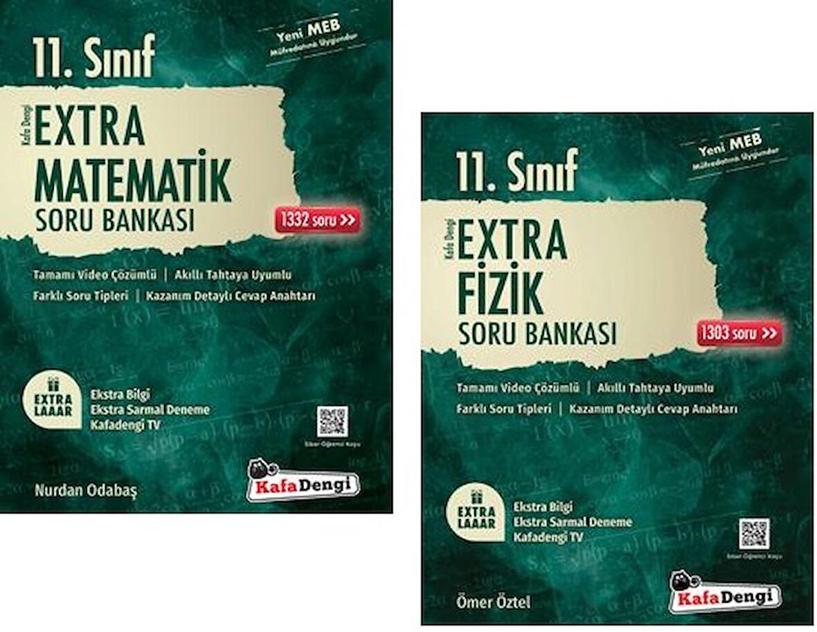 Kafadengi 11. Sınıf Matematik + Fizik Extra Soru Bankası Seti 2 Kitap 2023
