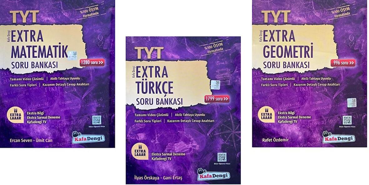 Kafadengi Tyt Matematik + Geometri + Türkçe Extra Soru Seti 3 Kitap 2023