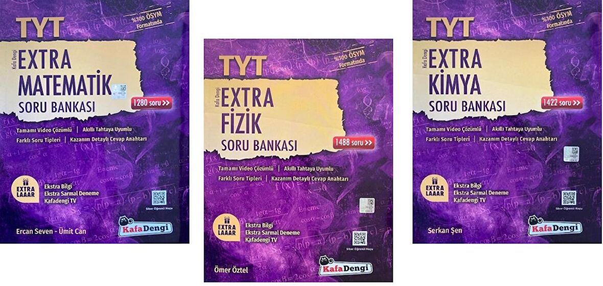 Kafadengi Tyt Matematik + Fizik + Kimya Extra Soru Seti 3 Kitap 2023