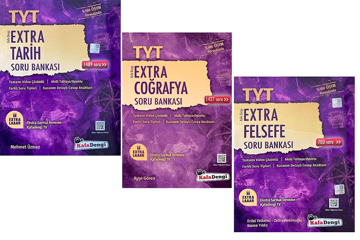 Kafadengi Tyt Tarih + Coğrafya + Felsefe Extra Soru Seti 3 Kitap 2023