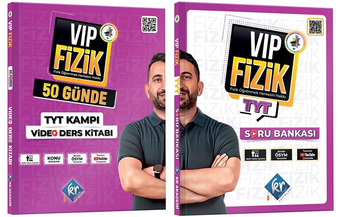 Kr Akademi 2024 Tyt Vip Fizik Video Ders Kitabı + Soru Bankası Seti 2 Kitap