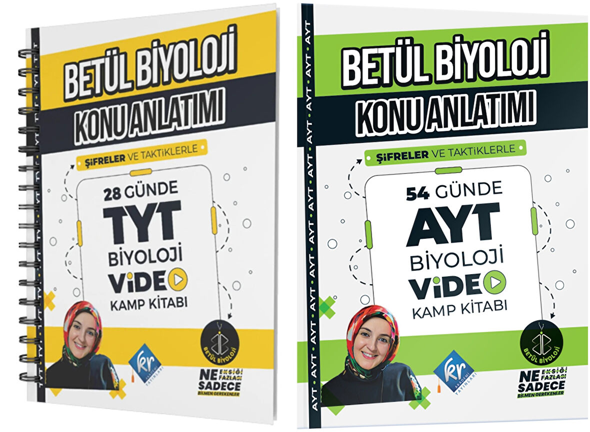 Kr Akademi 2025 Tyt Ayt Betül 28 Günde Biyoloji Video Kamp Kitabı Seti 2 Kitap