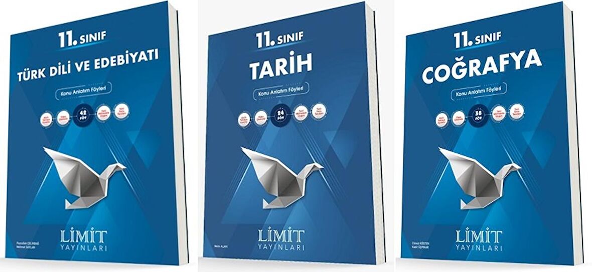 Limit 11. Sınıf Edebiyat + Tarih + Coğrafya Konu Föyleri Seti 3 Kitap 2023