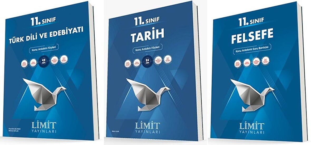 Limit 11. Sınıf Edebiyat + Tarih + Felsefe Konu Föyleri Seti 3 Kitap 2023