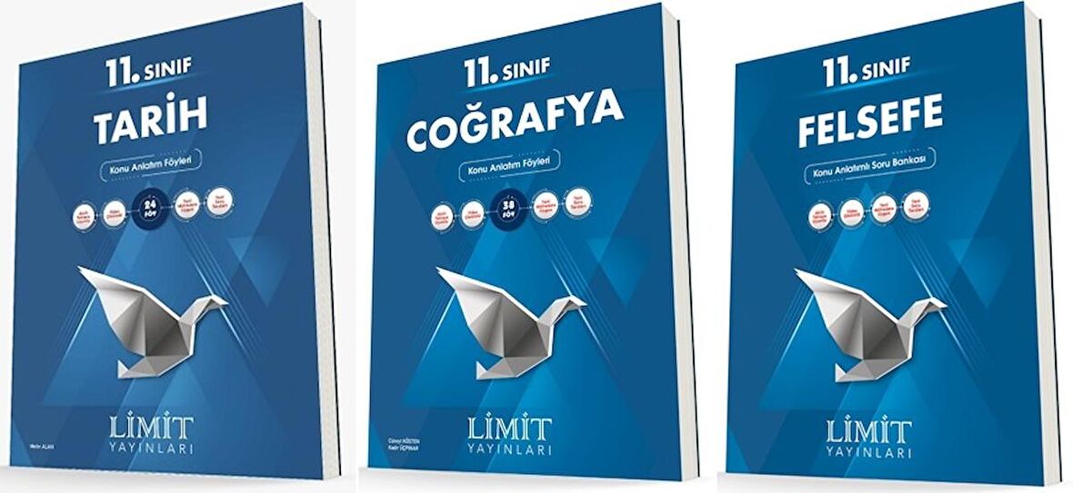 Limit 11. Sınıf Tarih + Coğrafya + Felsefe Konu Föyleri Seti 3 Kitap 2023