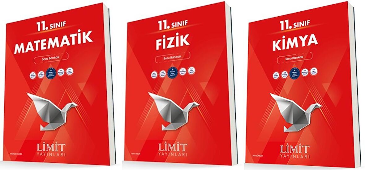 Limit 11. Sınıf Matematik + Fizik + Kimya Soru Bankası Seti 3 Kitap 2023