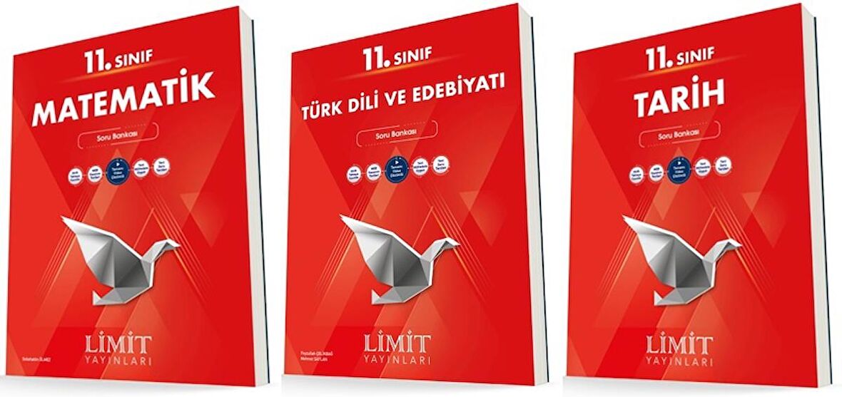Limit 11. Sınıf Matematik + Edebiyat + Tarih Soru Bankası Seti 3 Kitap 2023