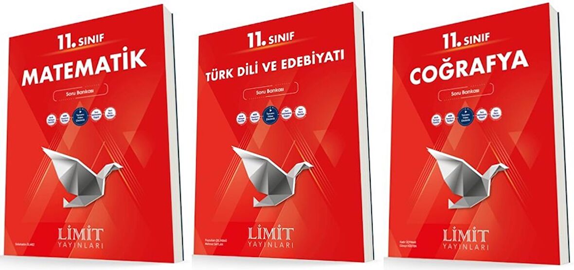 Limit 11. Sınıf Matematik + Edebiyat + Coğrafya Soru Bankası Seti 3 Kitap 2023