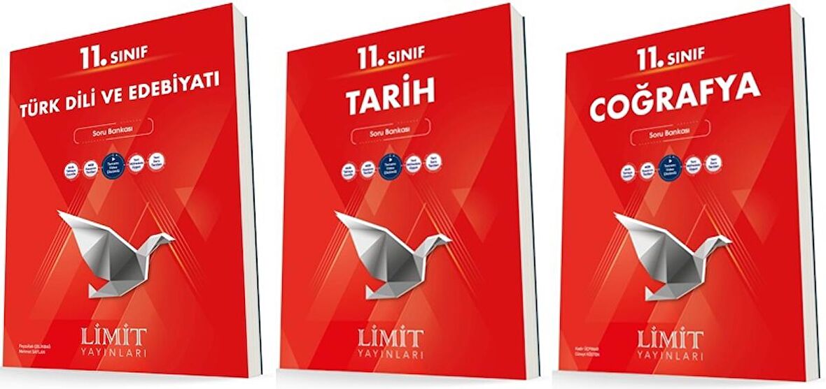 Limit 11. Sınıf Edebiyat + Tarih + Coğrafya Soru Bankası Seti 3 Kitap 2023