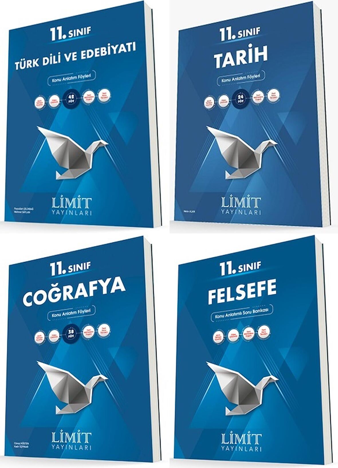 Limit 11. Sınıf Edebiyat + Tarih + Coğrafya + Felsefe Konu Föyleri Seti 4 Kitap 2023