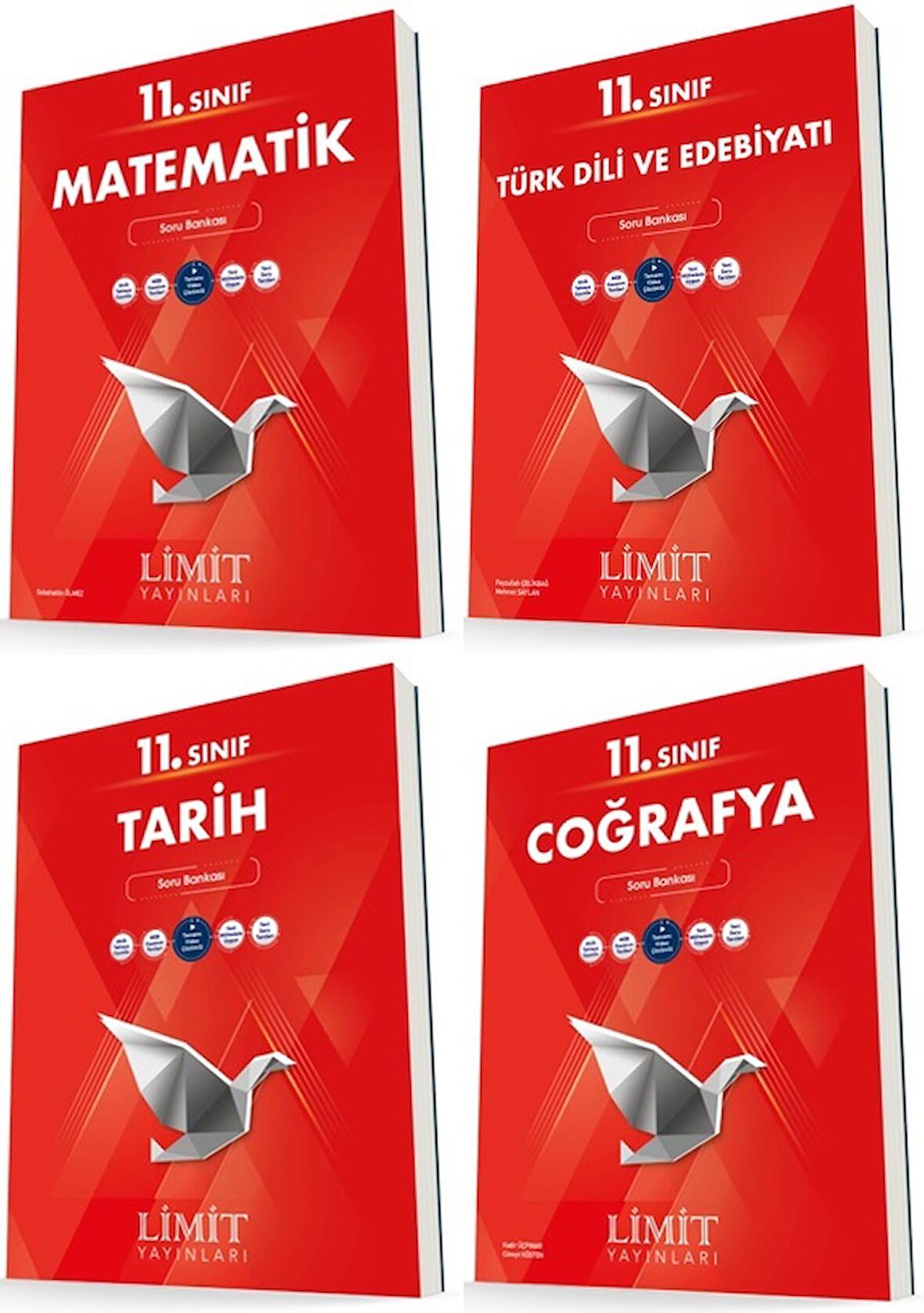 Limit 11. Sınıf Matematik + Edebiyat + Tarih + Coğrafya Soru Bankası Seti 4 Kitap 2023