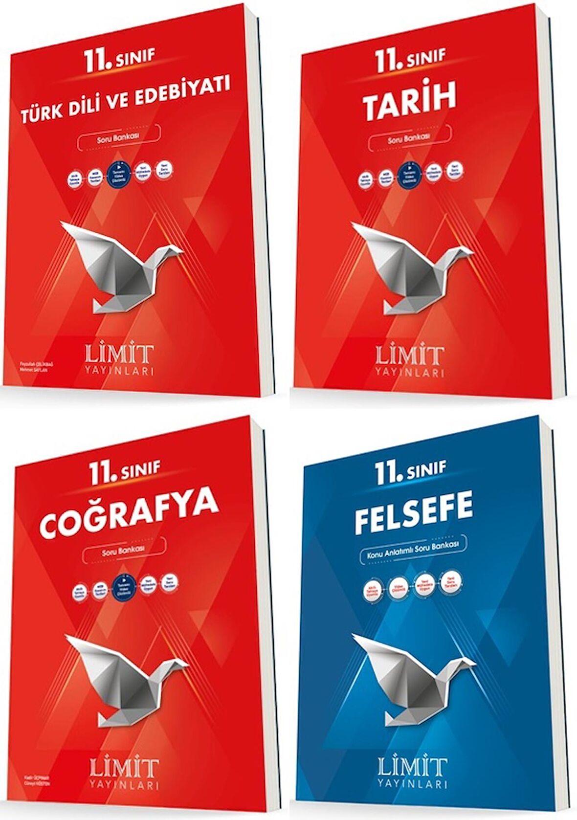 Limit 11. Sınıf Edebiyat + Tarih + Coğrafya + Felsefe Soru Bankası Seti 4 Kitap 2023