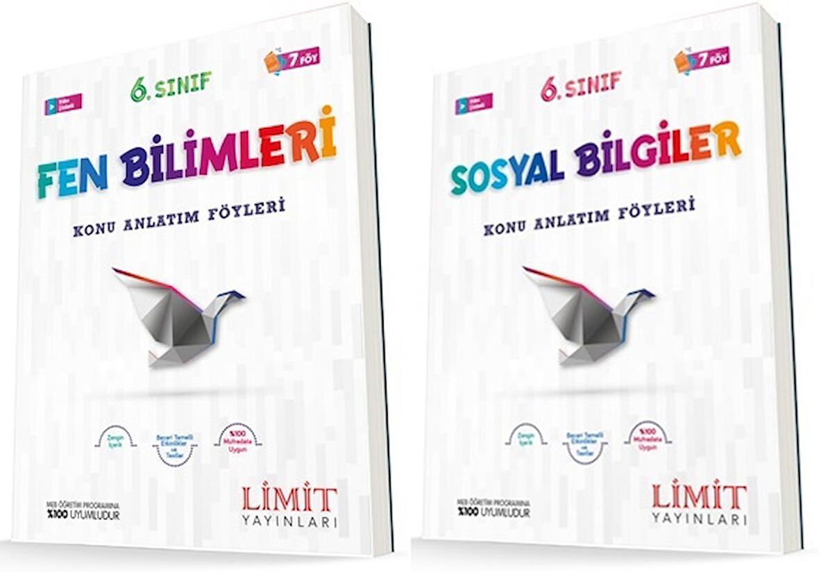 Limit 6. Sınıf Fen Bilimleri + Sosyal Bilgiler Konu Föyleri Seti 2 Kitap 2023