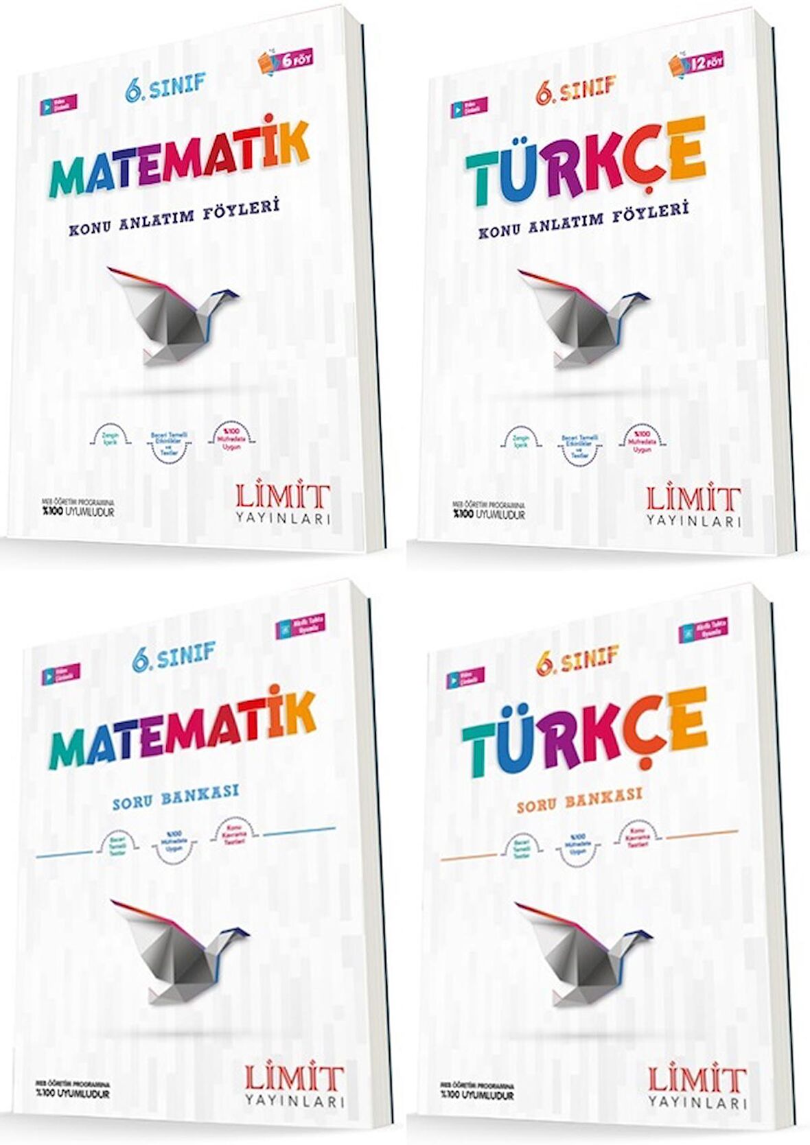 Limit 6. Sınıf Matematik + Türkçe Konu Föyleri + Soru Seti 4 Kitap 2023