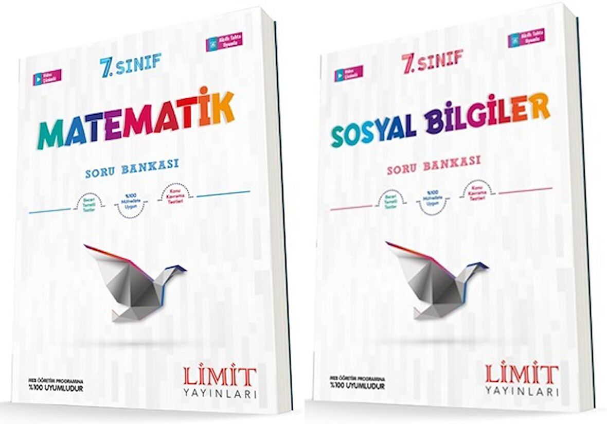 Limit 7. Sınıf Matematik + Sosyal Bilgiler Soru Bankası Seti 2 Kitap 2023
