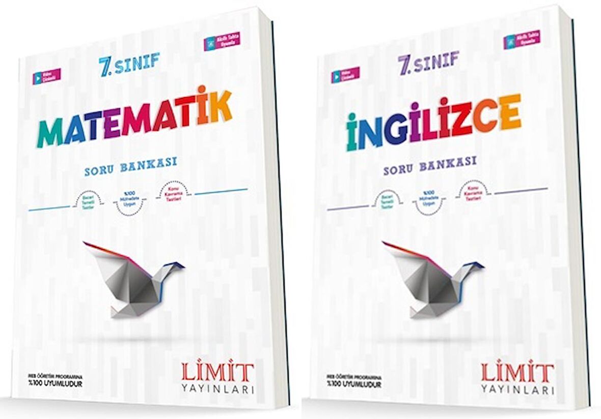 Limit 7. Sınıf Matematik + İngilizce Soru Bankası Seti 2 Kitap 2023