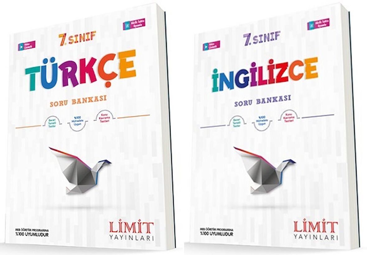 Limit 7. Sınıf Türkçe + İngilizce Soru Bankası Seti 2 Kitap 2023