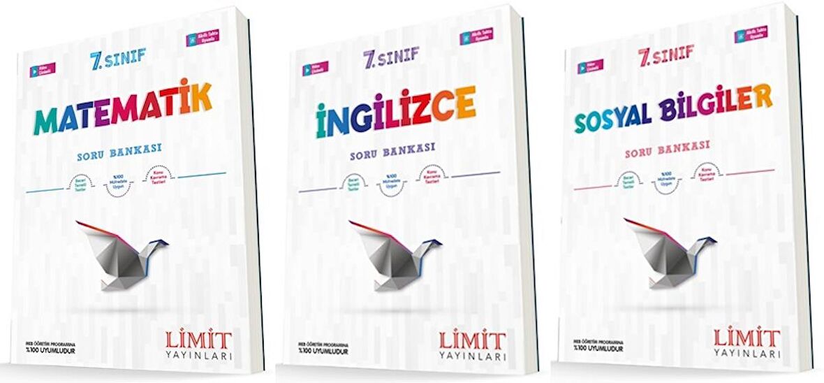 Limit 7. Sınıf Matematik + İngilizce + Sosyal Soru Seti 3 Kitap 2023