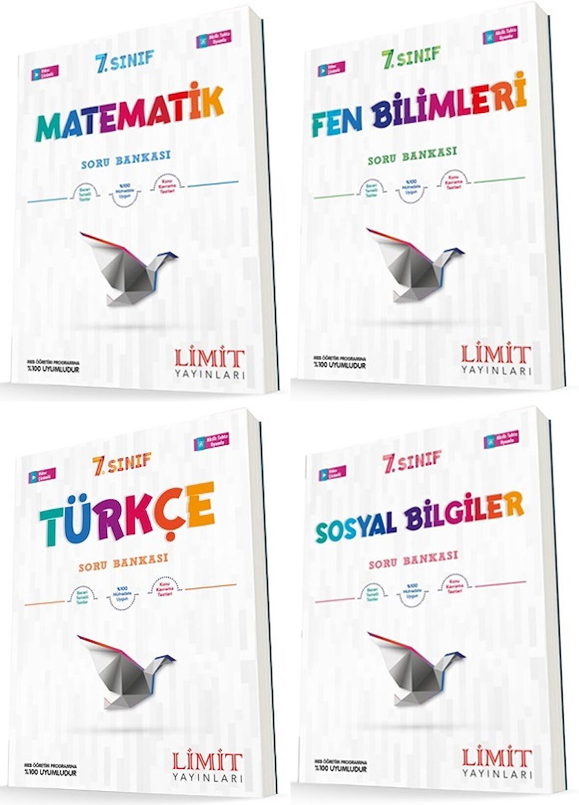 Limit 7. Sınıf Matematik + Fen + Türkçe + Sosyal Soru Seti 4 Kitap 2023