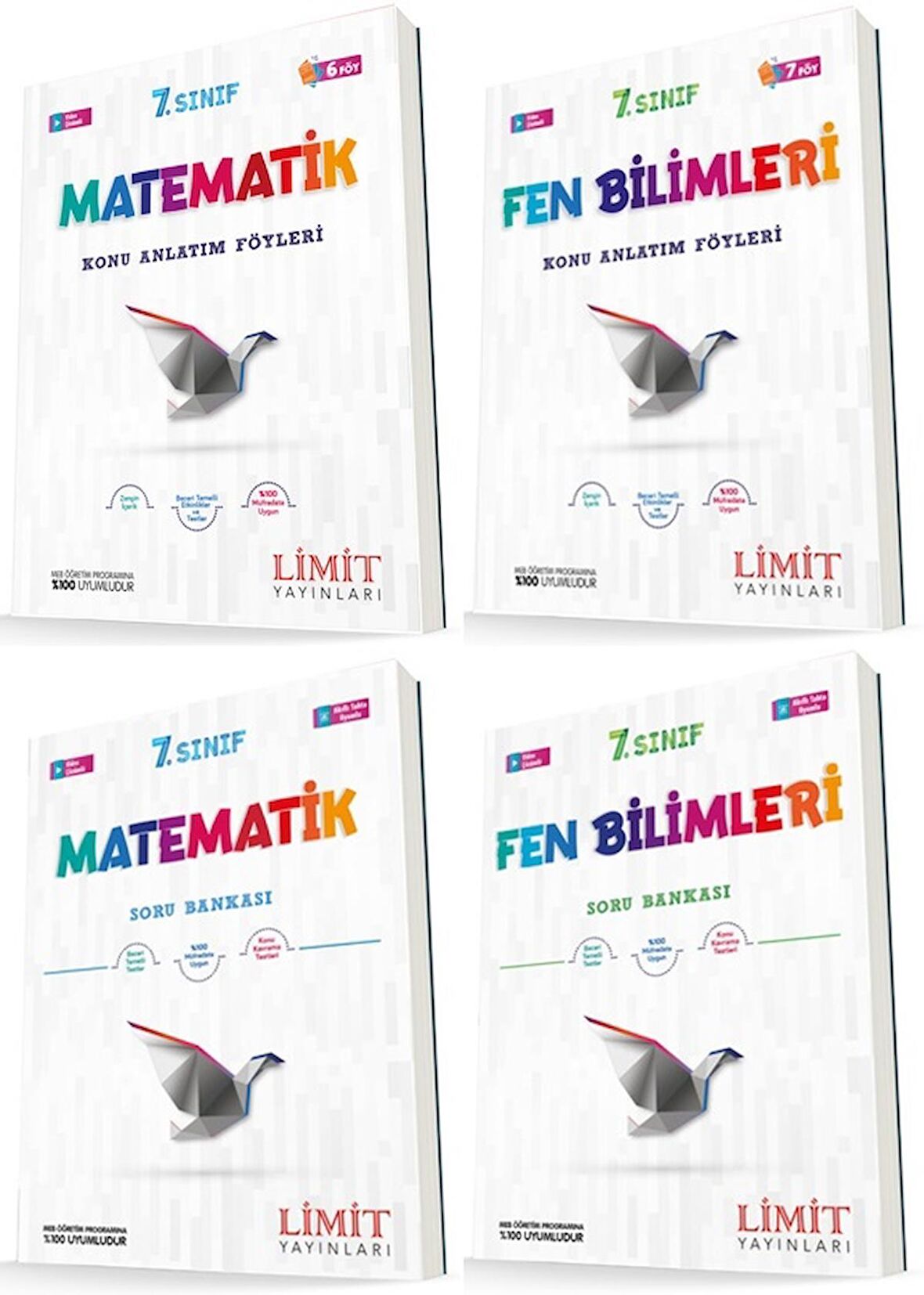 Limit 7. Sınıf Matematik + Fen Bilimleri Konu Föyleri + Soru Seti 4 Kitap 2023