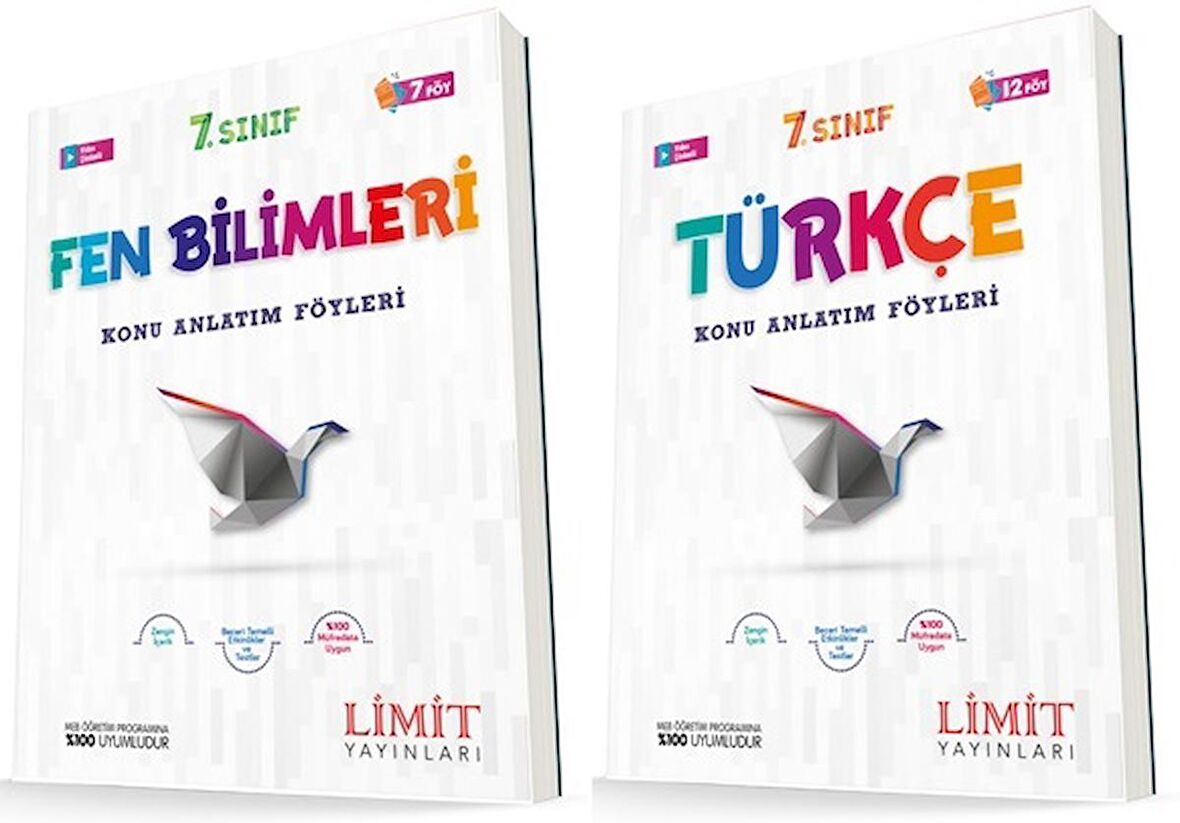 Limit 7. Sınıf Fen Bilimleri + Türkçe Konu Föyleri Seti 2 Kitap 2023