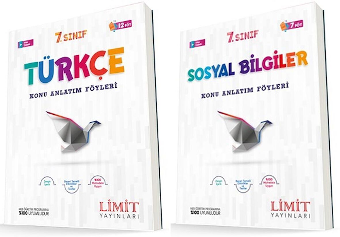 Limit 7. Sınıf Türkçe + Sosyal Bilgiler Konu Föyleri Seti 2 Kitap 2023