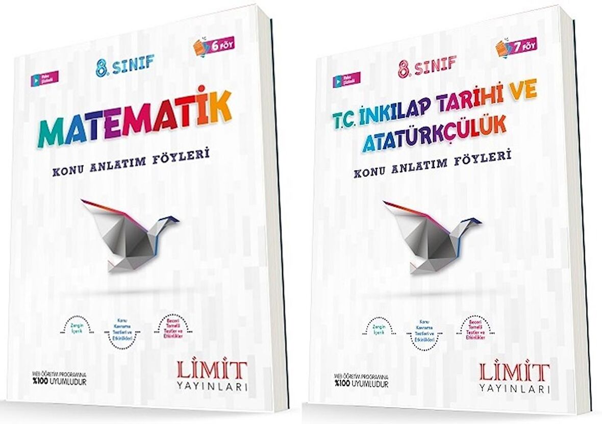 Limit 8. Sınıf Matematik + İnkılap Konu Föyleri Seti 2 Kitap 2023