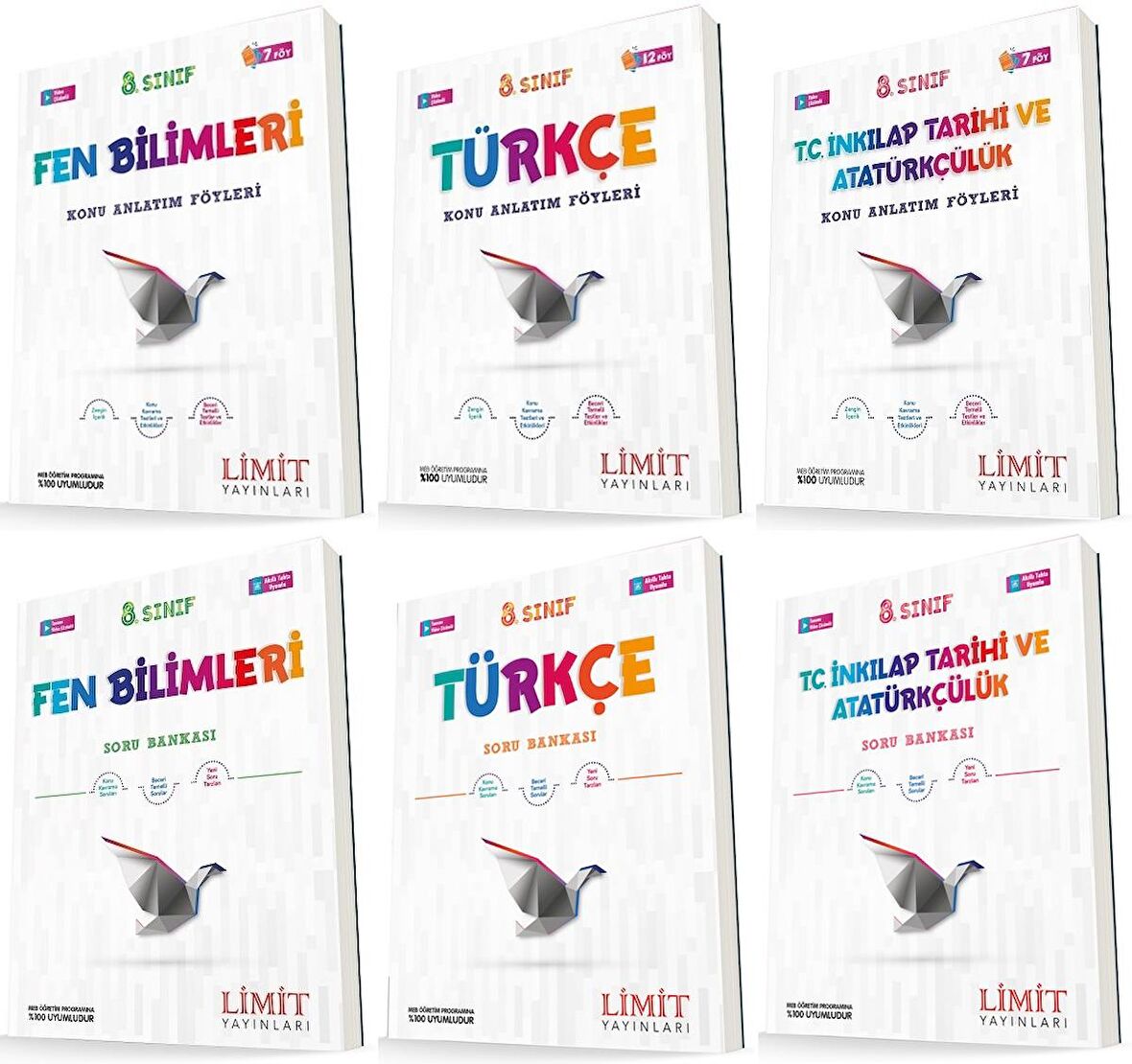 Limit 8. Sınıf Fen + Türkçe + İnkılap Konu Föyleri + Soru Seti 6 Kitap 2023