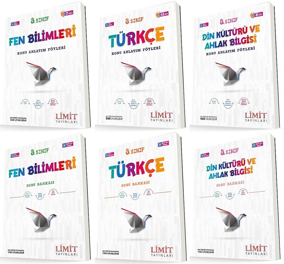 Limit 8. Sınıf Fen + Türkçe + Din Konu Föyleri + Soru Seti 6 Kitap 2023