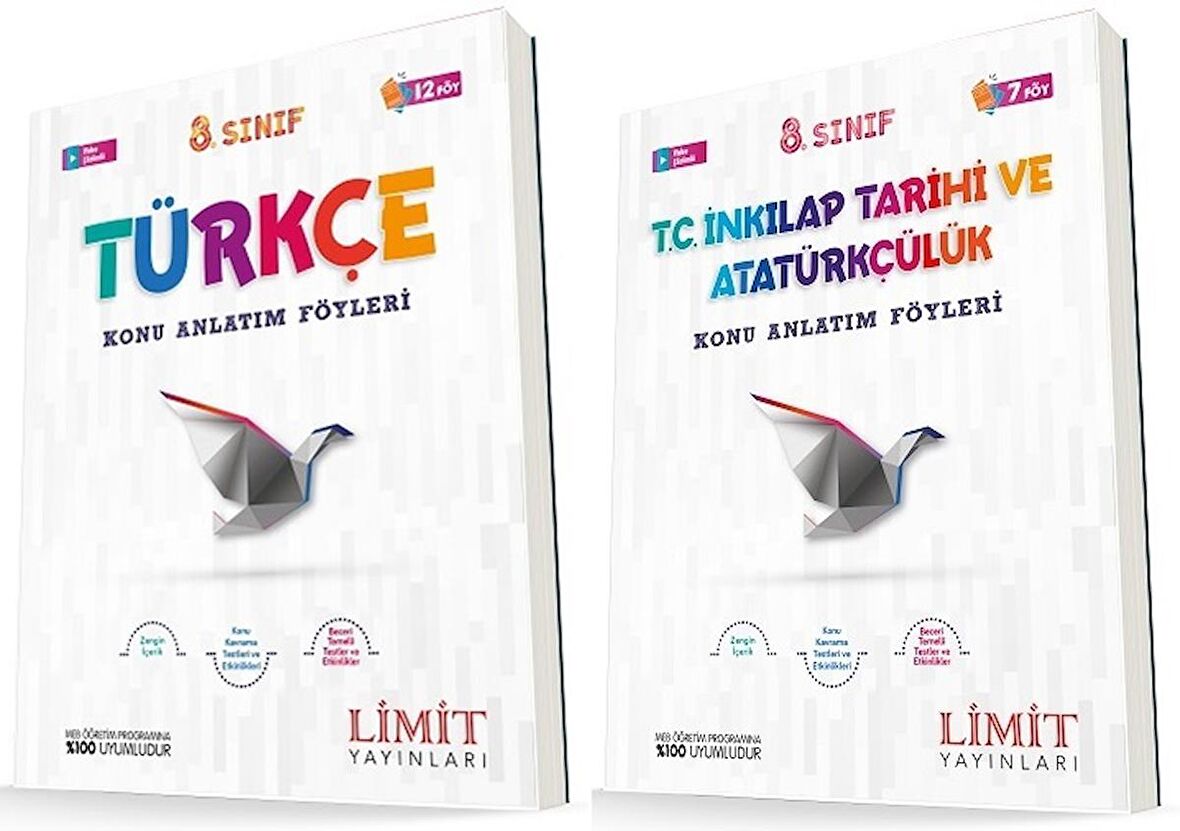 Limit 8. Sınıf Türkçe + İnkılap Konu Föyleri Seti 2 Kitap 2023