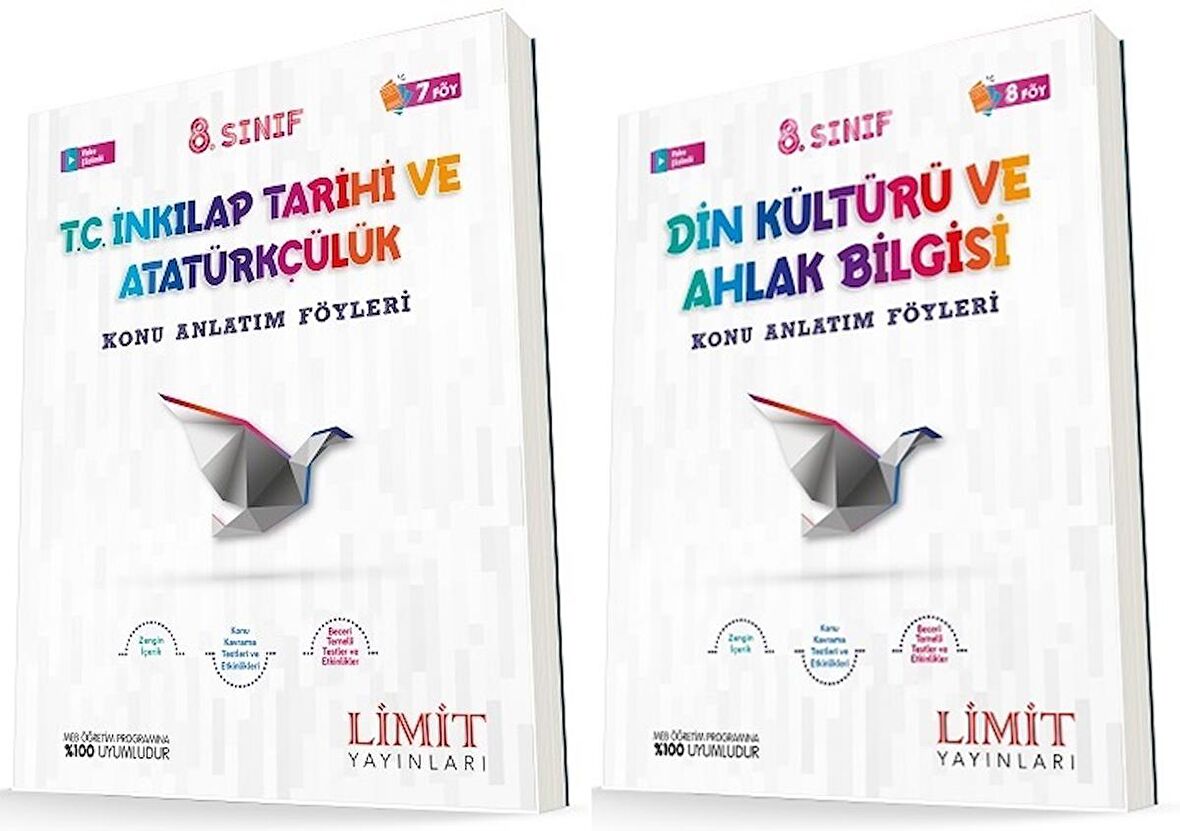 Limit 8. Sınıf İnkılap + Din Konu Föyleri Seti 2 Kitap 2023