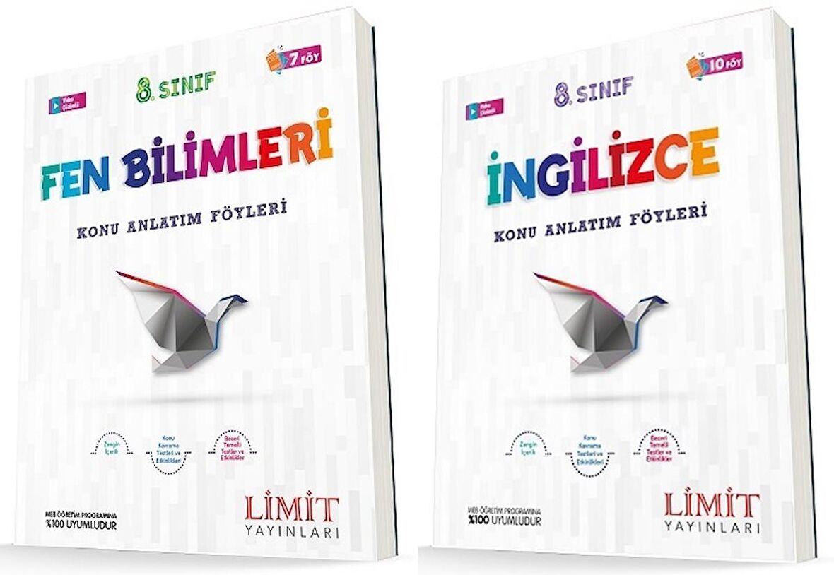 Limit 8. Sınıf Fen Bilimleri + İngilizce Konu Föyleri Seti 2 Kitap 2023