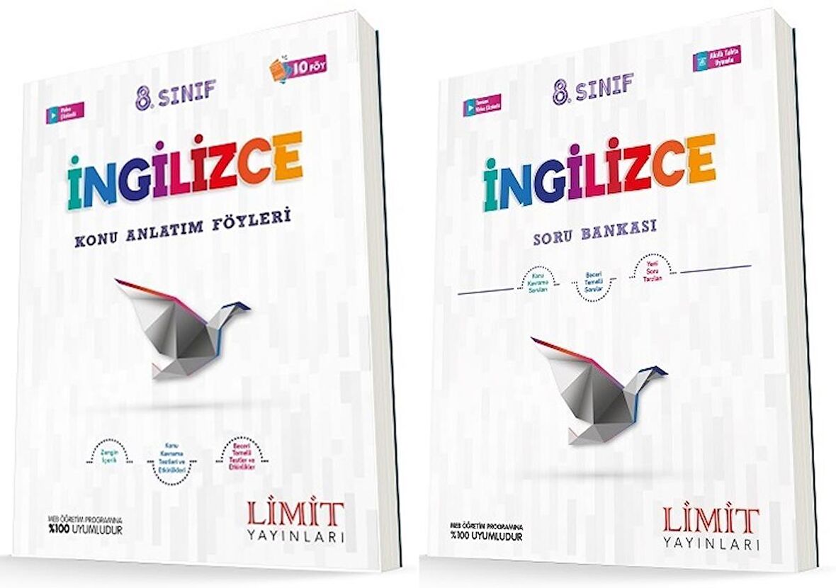 Limit 8. Sınıf İngilizce Konu Föyleri + Soru Seti 2 Kitap 2023