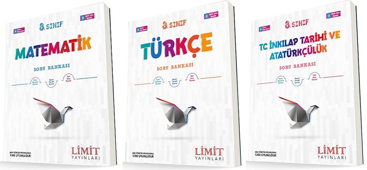 Limit 8. Sınıf Matematik + Türkçe + İnkılap Soru Seti 3 Kitap 2023