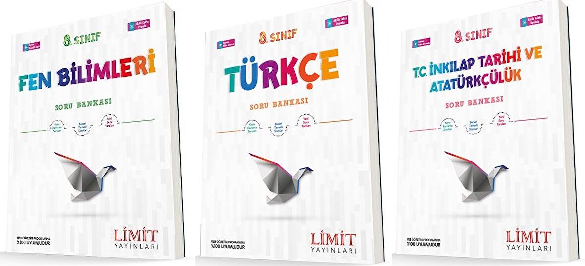 Limit 8. Sınıf Fen + Türkçe + İnkılap Soru Seti 3 Kitap 2023