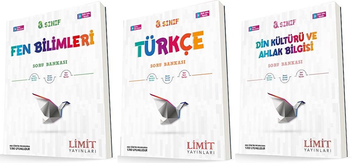 Limit 8. Sınıf Fen + Türkçe + Din Soru Seti 3 Kitap 2023