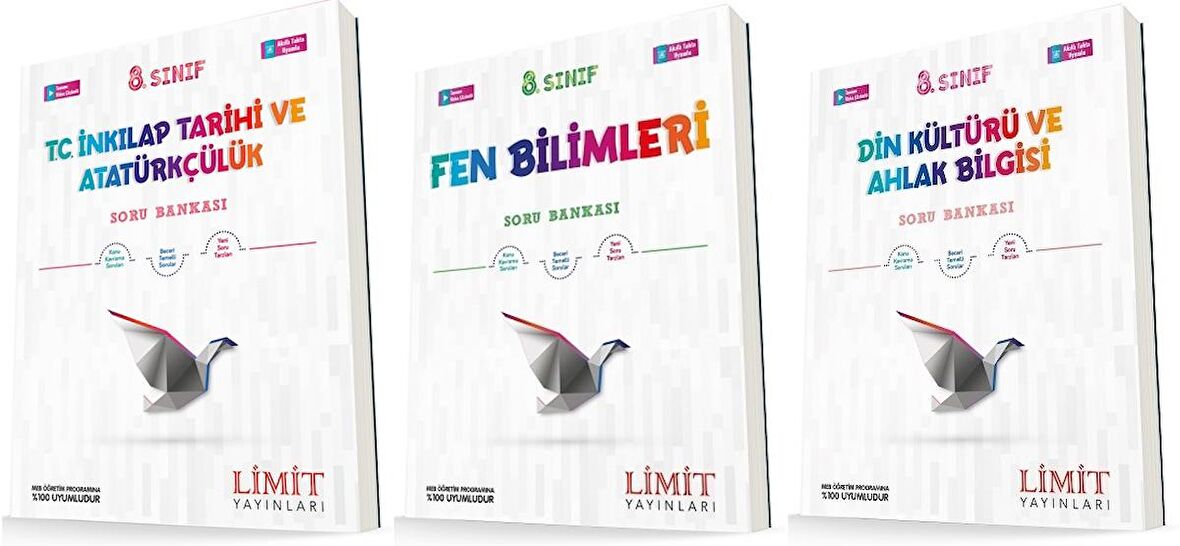 Limit 8. Sınıf İnkılap + Fen + Din Soru Seti 3 Kitap 2023