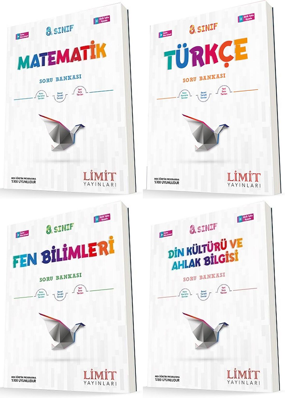 Limit 8. Sınıf Matematik + Türkçe + Fen + Din Soru Seti 4 Kitap 2023