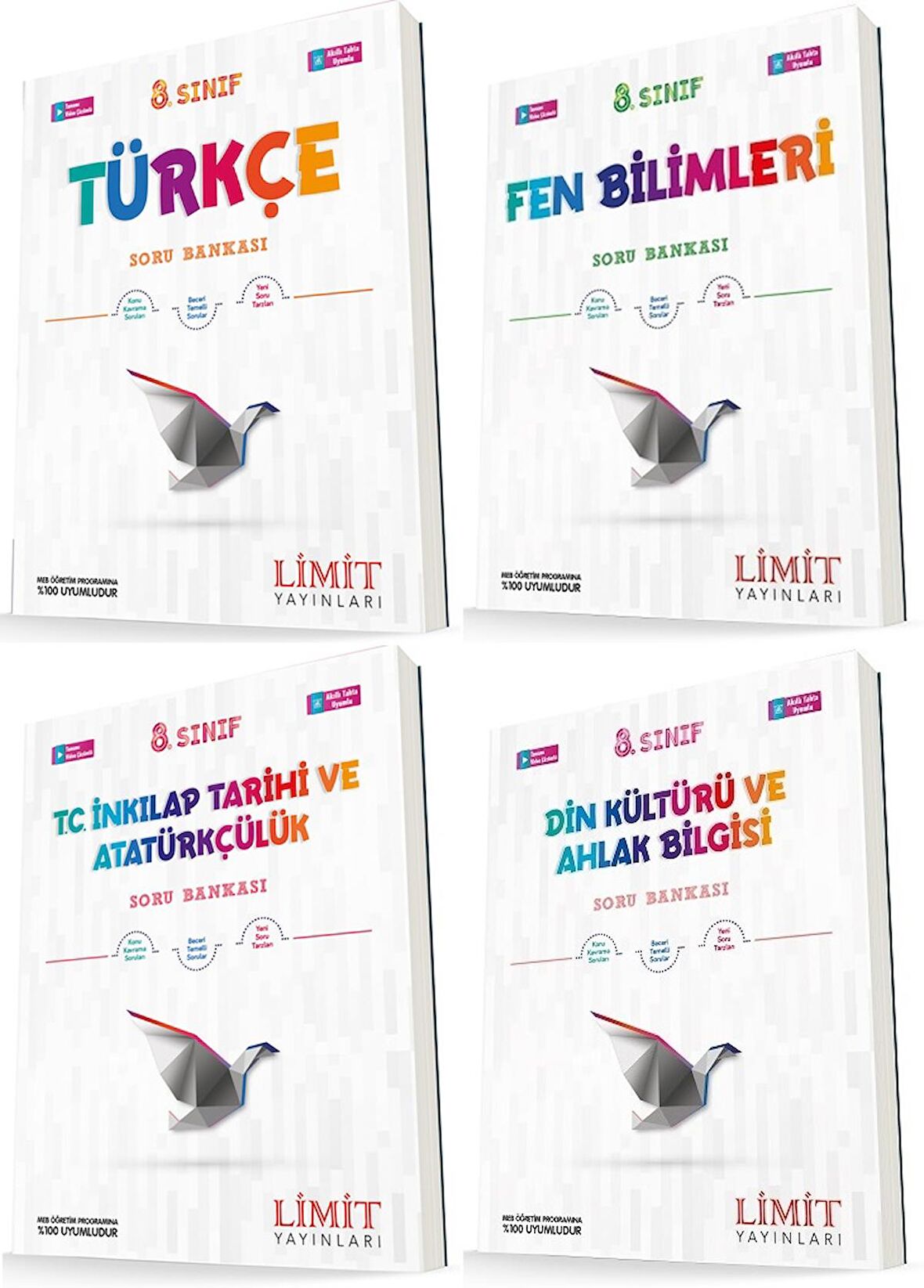 Limit 8. Sınıf Türkçe + Fen + İnkılap + Din Soru Seti 4 Kitap 2023