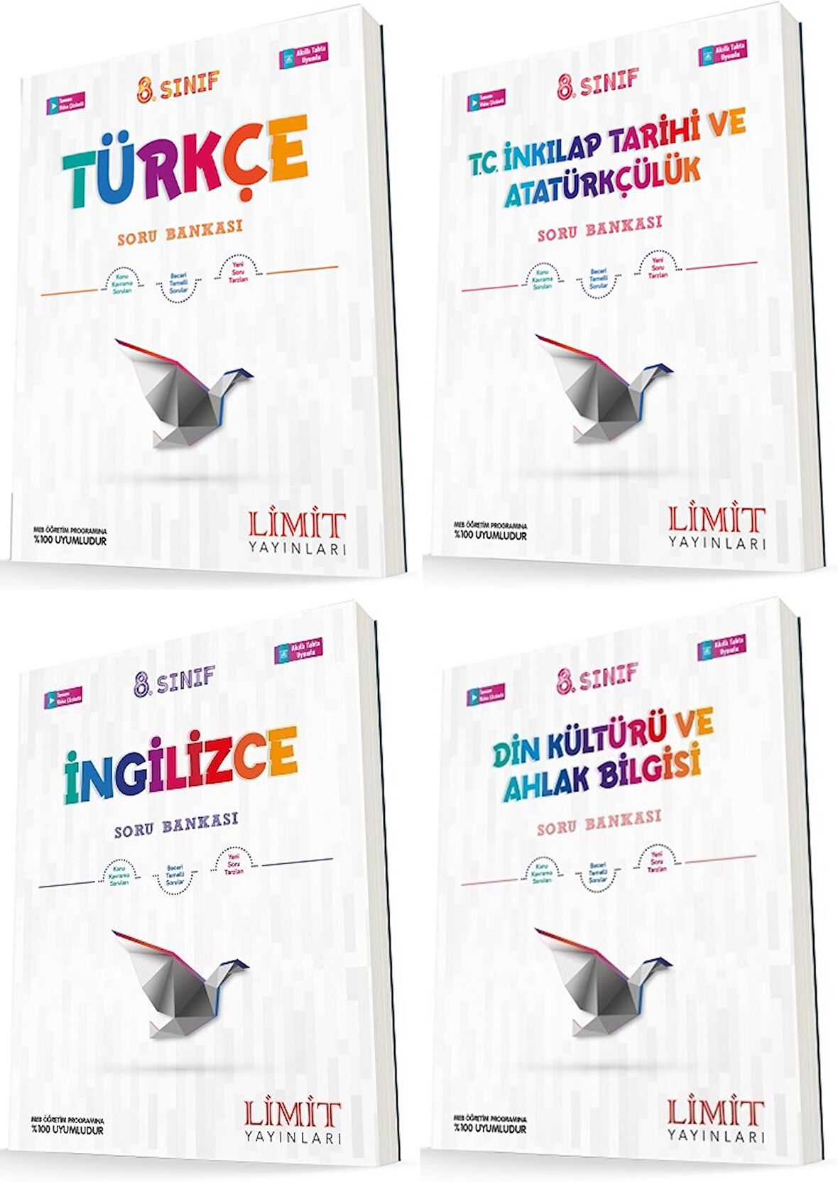 Limit 8. Sınıf Türkçe + İnkılap + İngilizce + Din Soru Seti 4 Kitap 2023