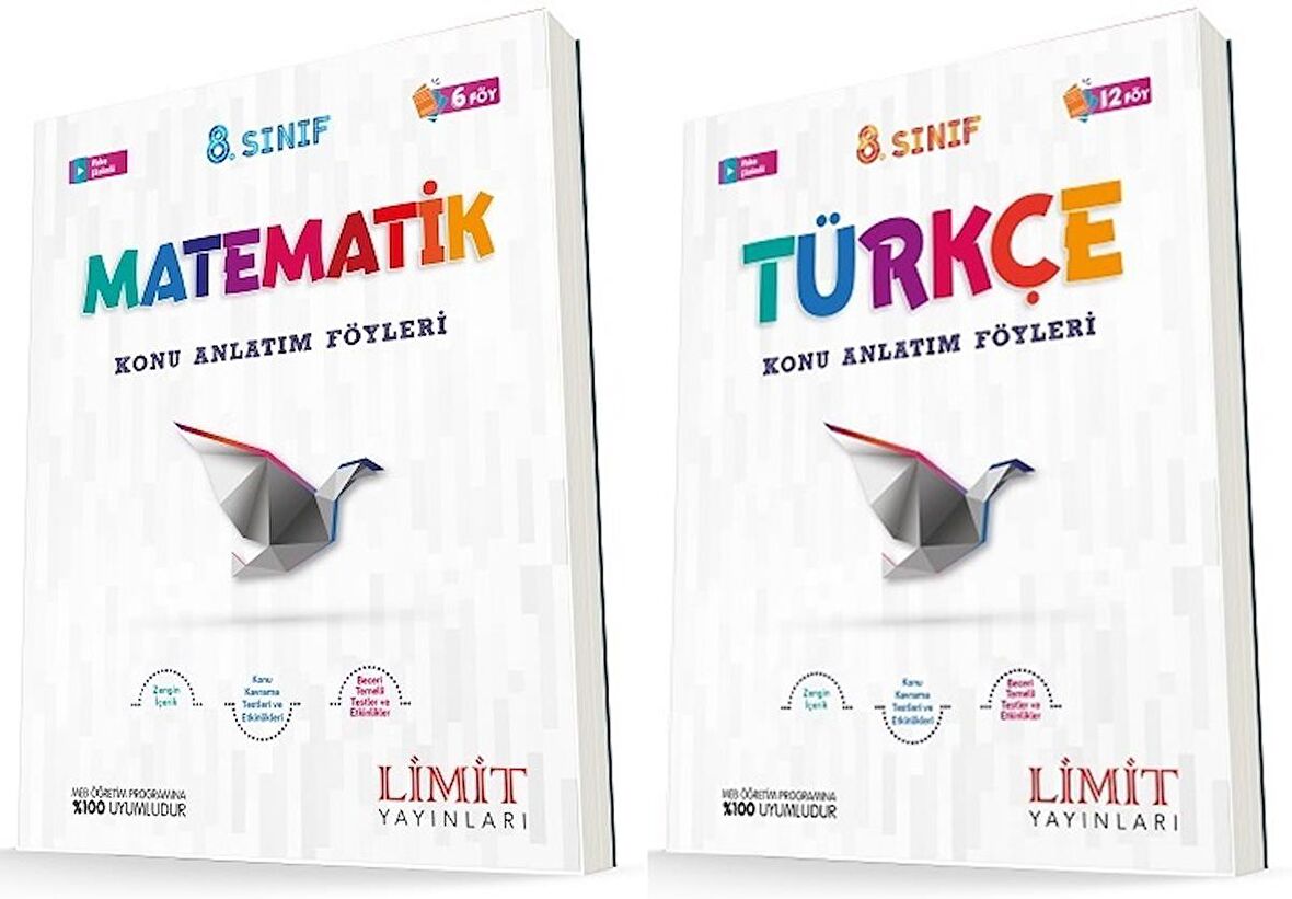 Limit 8. Sınıf Matematik + Türkçe Konu Föyleri Seti 2 Kitap 2023