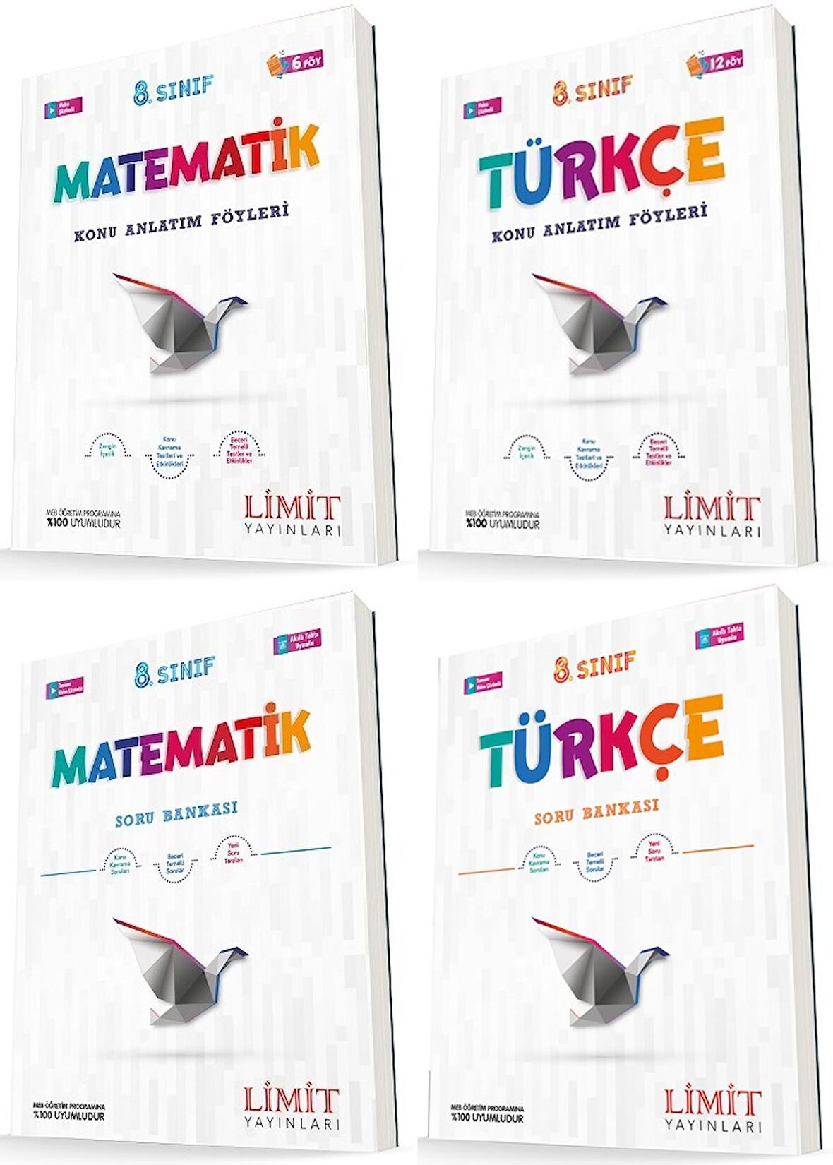 Limit 8. Sınıf Matematik + Türkçe Konu Föyleri + Soru Seti 4 Kitap 2023