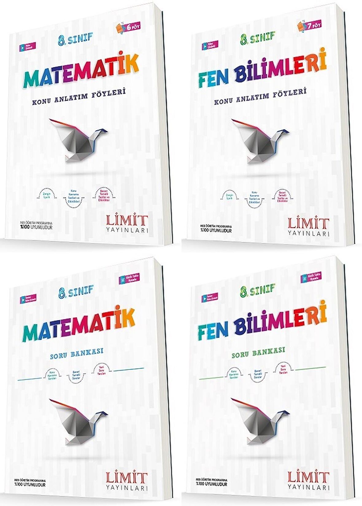 Limit 8. Sınıf Matematik + Fen Bilimleri Konu Föyleri + Soru Seti 4 Kitap 2023