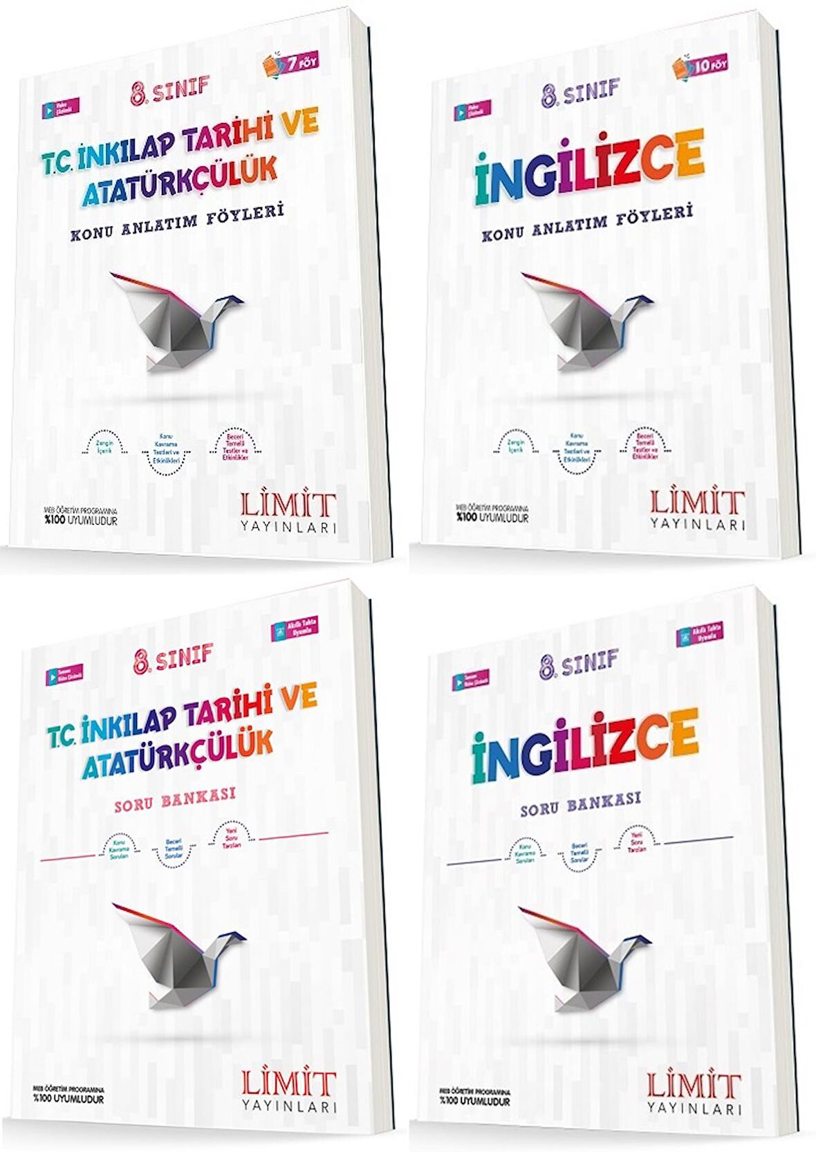 Limit 8. Sınıf İnkılap + İngilizce Konu Föyleri + Soru Seti 4 Kitap 2023